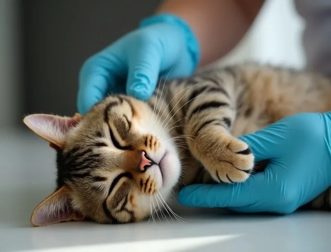 Specialist carefully handling a deceased cat with dignity in Drumcondra